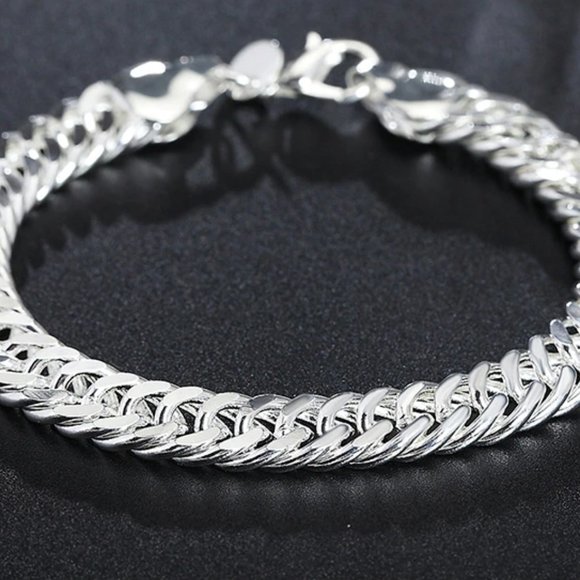 925 Silver Herringbone Style Bracelet - Picture 2 of 10